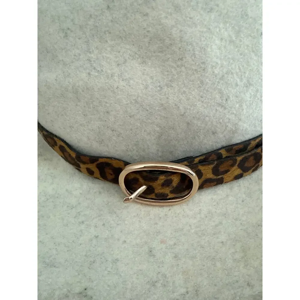 Altar'd State 100% Wool Hat with Leopard Print Buckle Detail with Gold Hardware